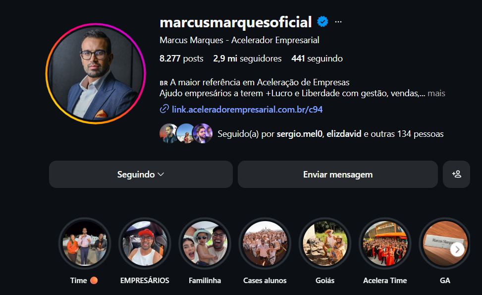 Instagram de Marcus Marques