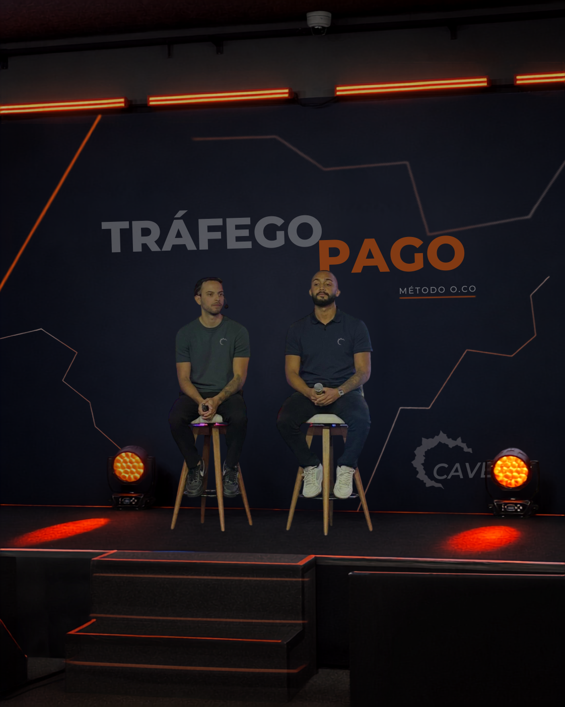 Pedro e Sérgio no palco do Método O.CO